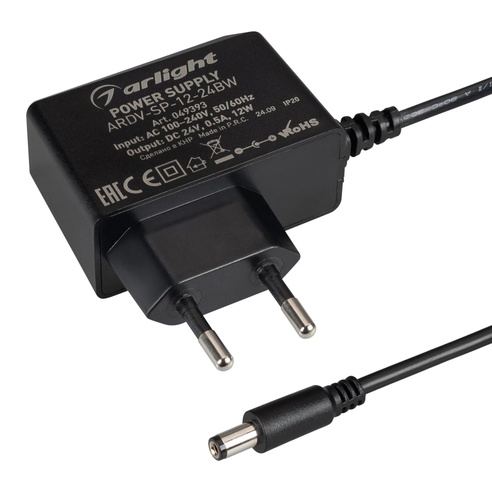 Блок питания ARDV-SP-12-24BW (24V, 0.5A, 12W) (Arlight, Адаптер, 5 лет)