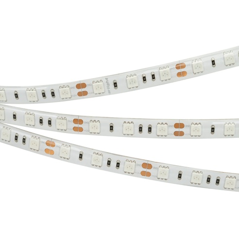 Лента светодиодная RTW 2-5000SE 12V Yellow 2x (5060, 300 LED, LUX) (Arlight, 14.4 Вт/м, IP65)