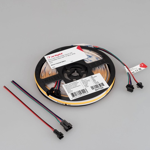 Лента светодиодная SPI-COB-X378-12mm 24V Warm3000-PX63-BPT (7 W/m, IP20, 5m) (Arlight, бегущий огонь)