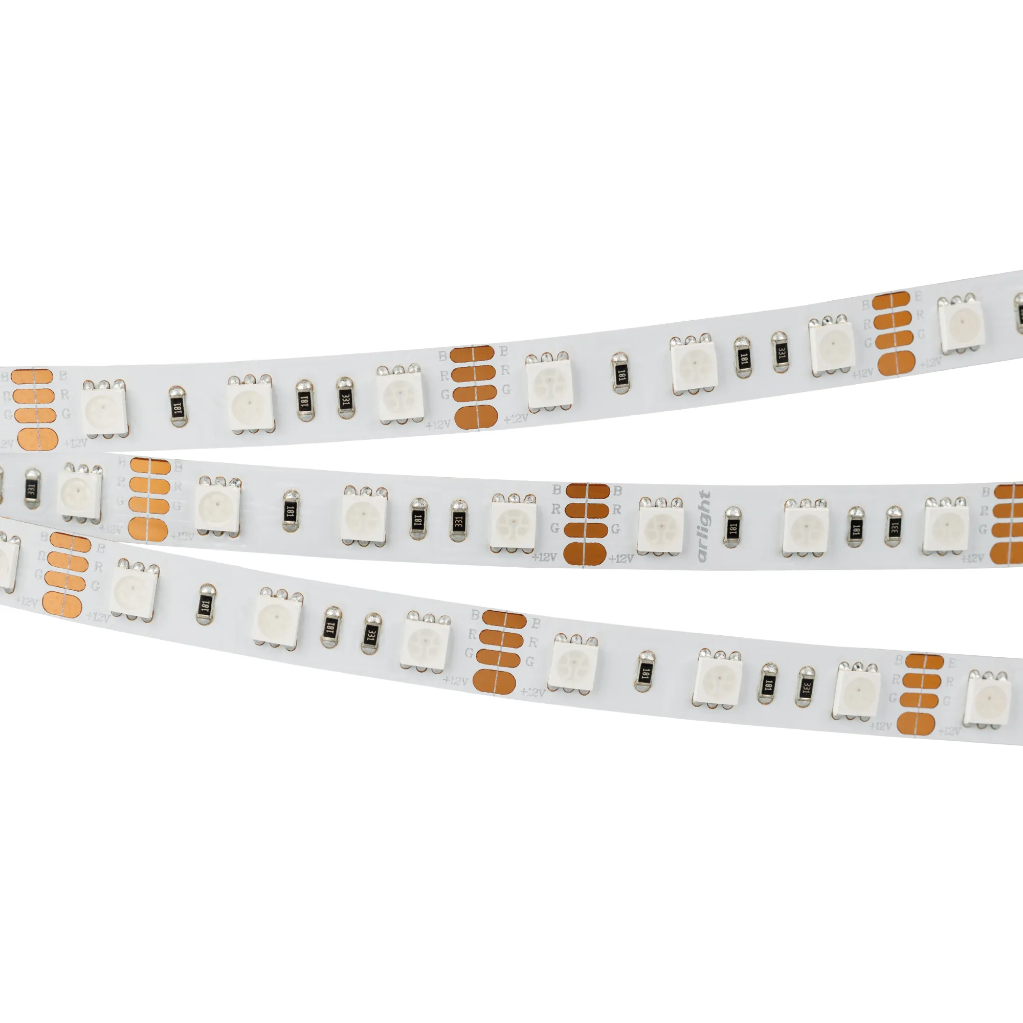 Лента светодиодная RT 2-5000 12V RGB 2x (5060, 300 LED, LUX) (Arlight, 14.4 Вт/м, IP20) - изображение товара