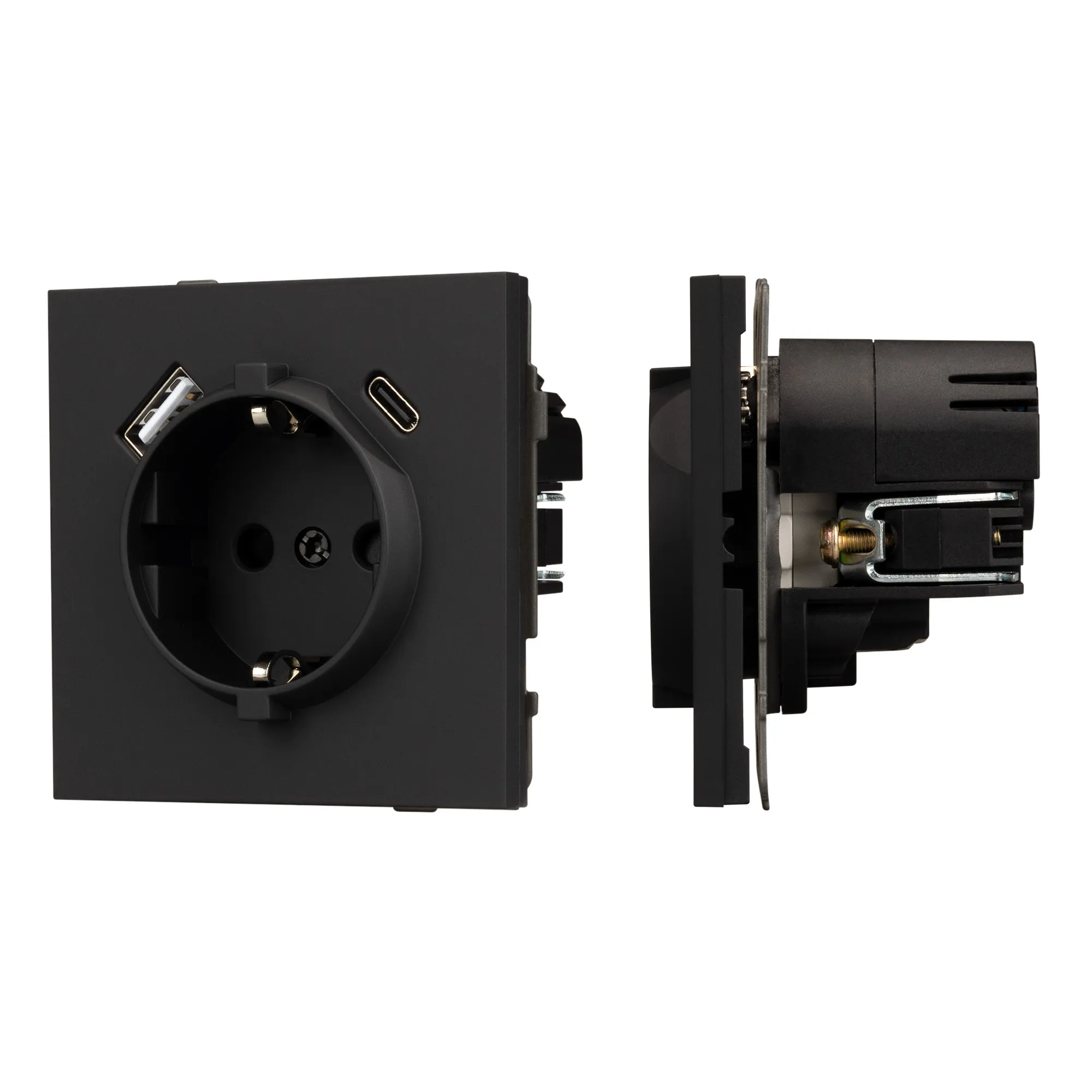 Механизм розетки с USB зарядкой SCT-TENDO-MUAC-SFPL-BK (230V, 16A) (Arlight, -)