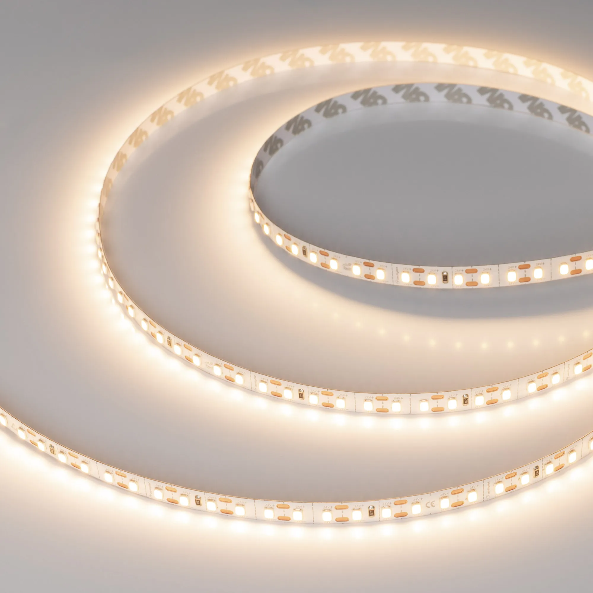 Лента FC-A120-8mm 24V Warm3000-CX1 (10 W/m, IP20, 5m) (Arlight, резка 1 светодиод) - изображение товара