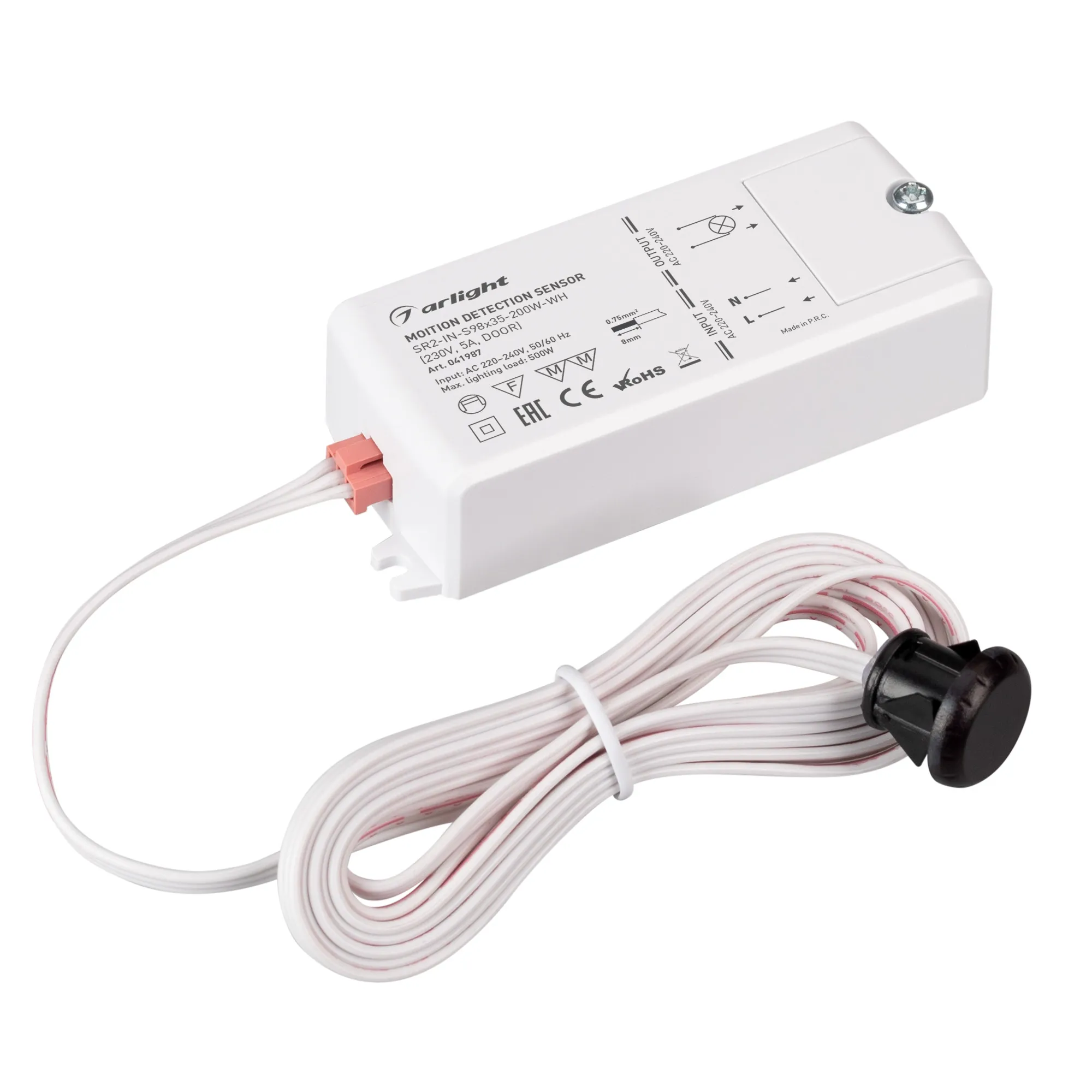 ИК-датчик SR2-IN-S98x35-200W-WH (230V, 5A, DOOR) (Arlight, IP20 Пластик, 5 лет) - изображение товара